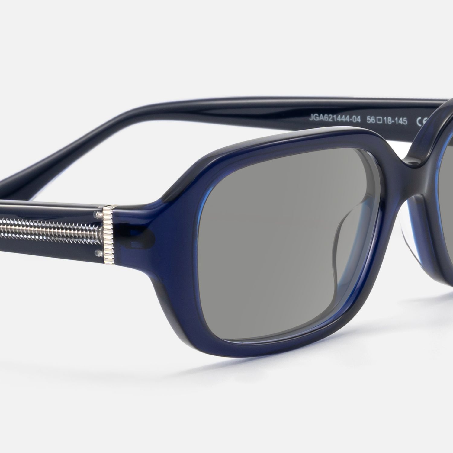 Mies - Blue Acetate Sunglasses with Metal Pins by Vooglam - Design Details