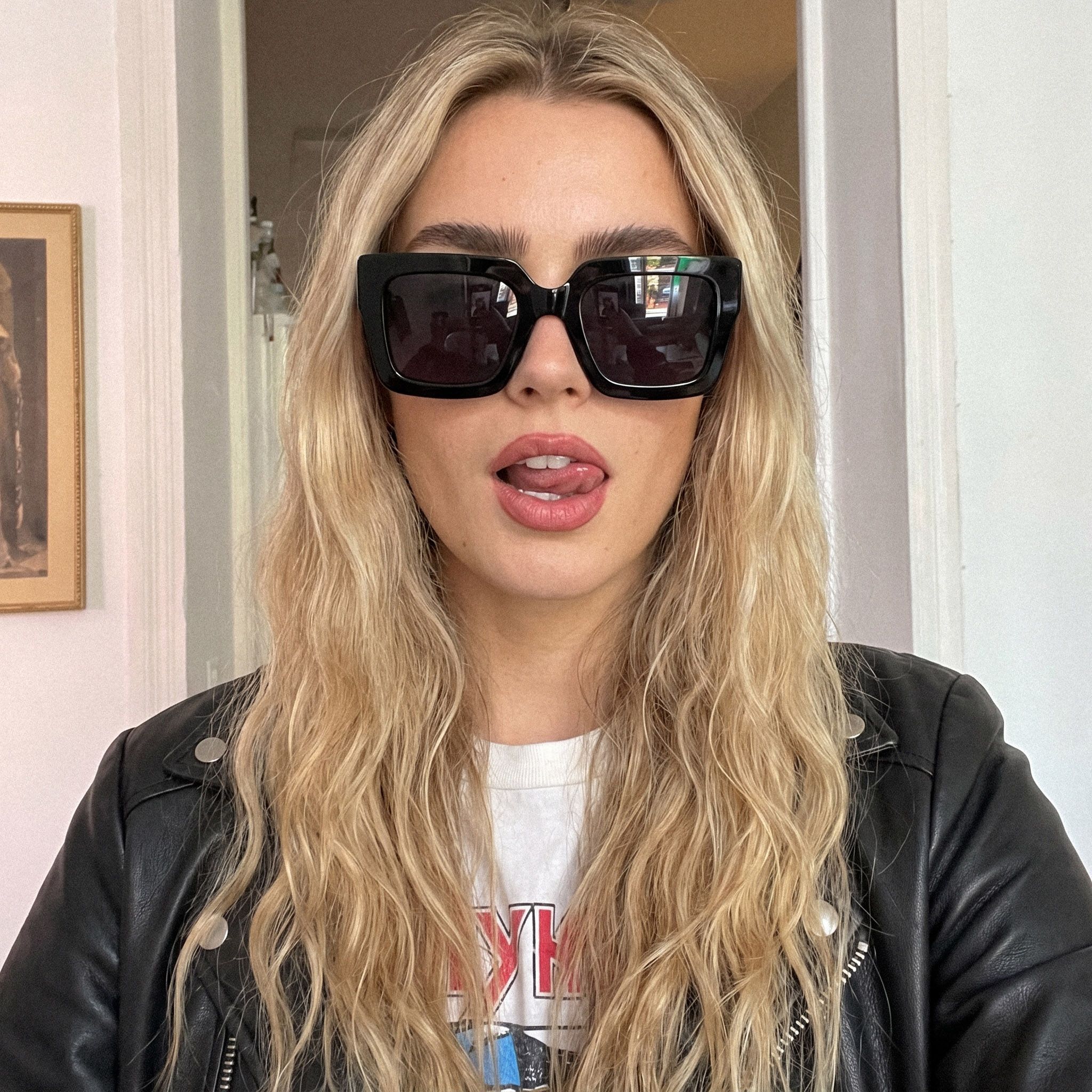 Vooglam Street Style in Real Life: Charisse - Bold Chunky Square Black Sunglasses by Vooglam