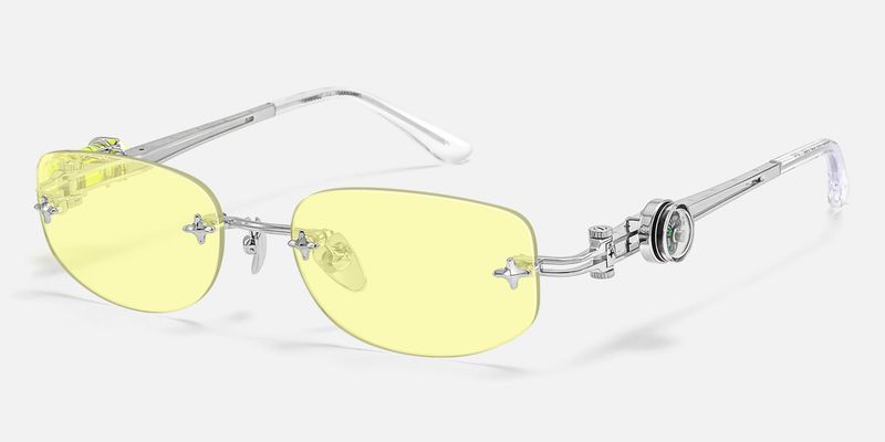The Utilitarian - Rimless Yellow Tint Sunglasses by Vooglam