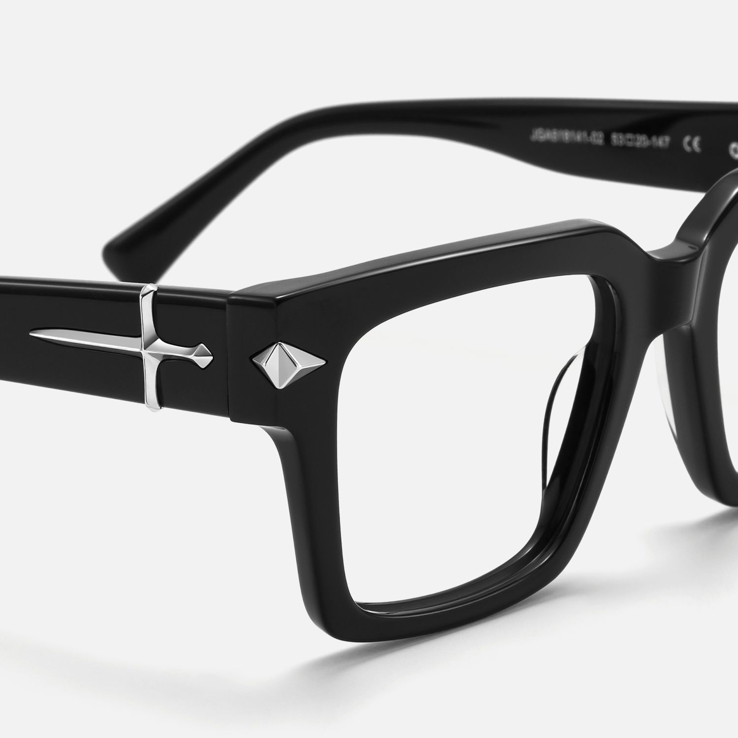 Covenant - Dark Thick Acetate Sword Glasses by Vooglam - Design Details
