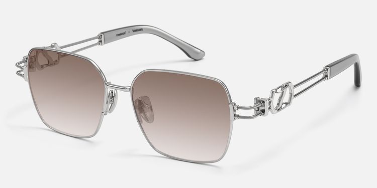 The Architect - Silver Carabiner Brown Sunglasses by Vooglam