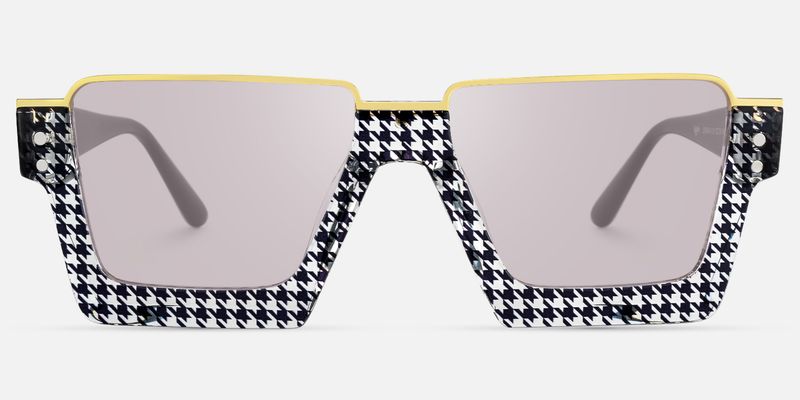 Dardhan - Rectangle Pattern Sunglasses by Vooglam