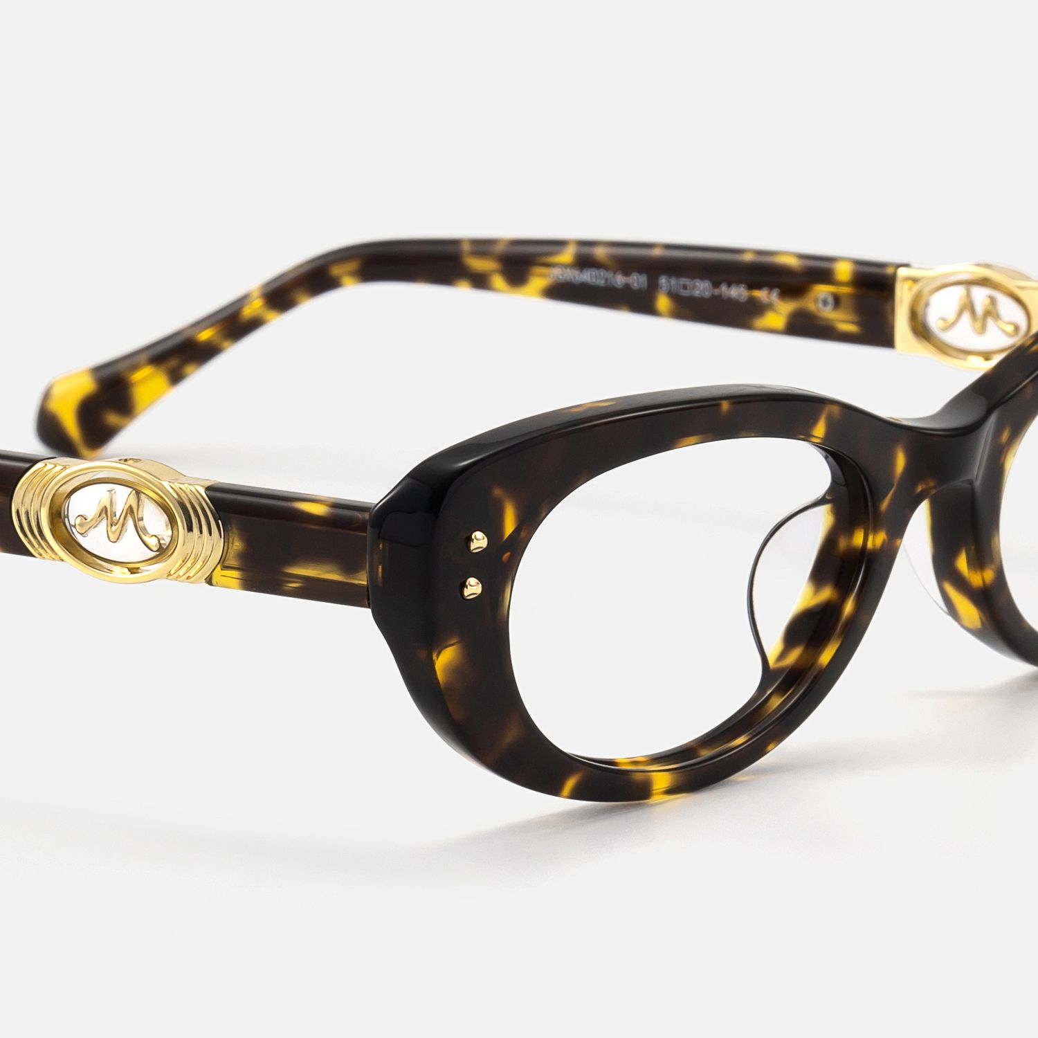 Ginza - Tortoise Retro Narrow Cat Eye Glasses by Vooglam - Design Details