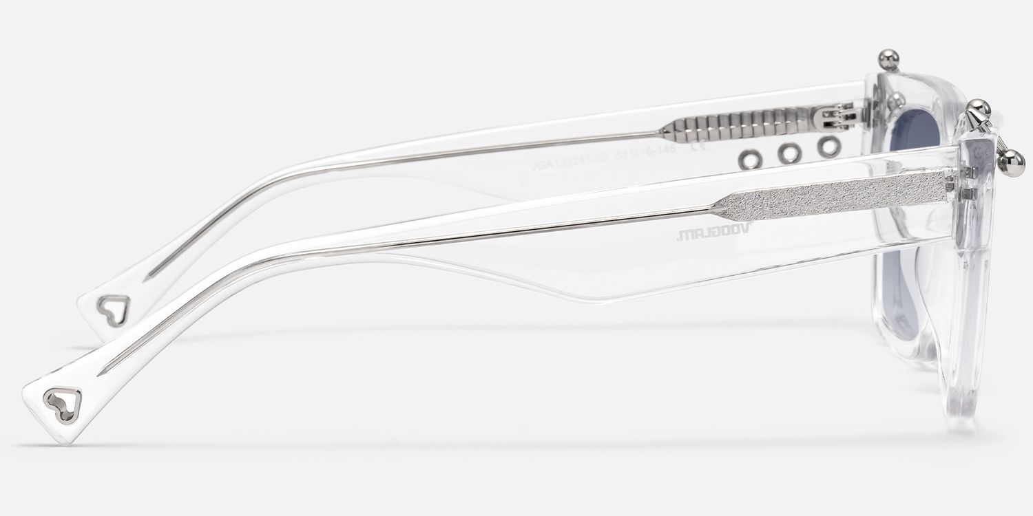 PIERCE - Clear Piercing Square Sunglasses by Vooglam - Side View