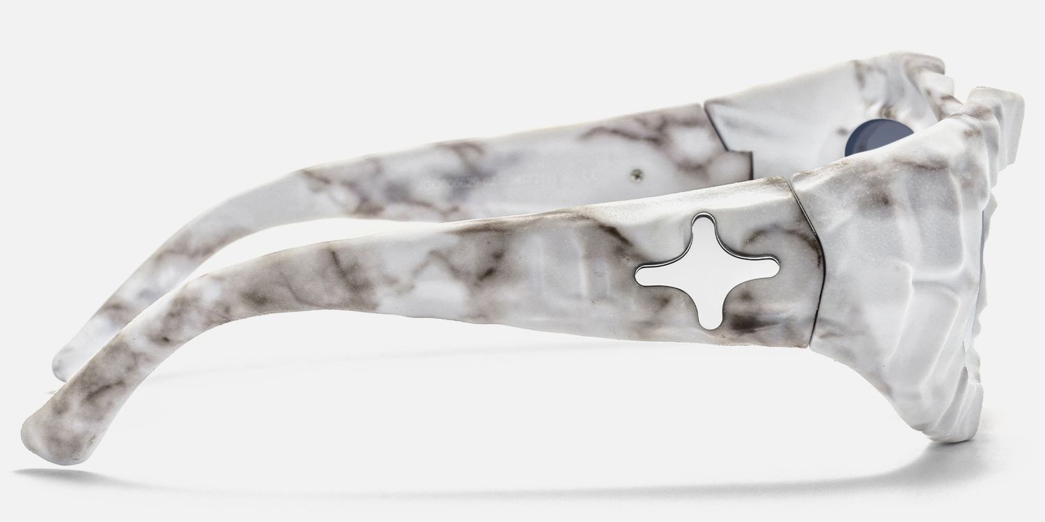 The Geologist - Marbled Gradient Gray Sunglasses by Vooglam - Side View