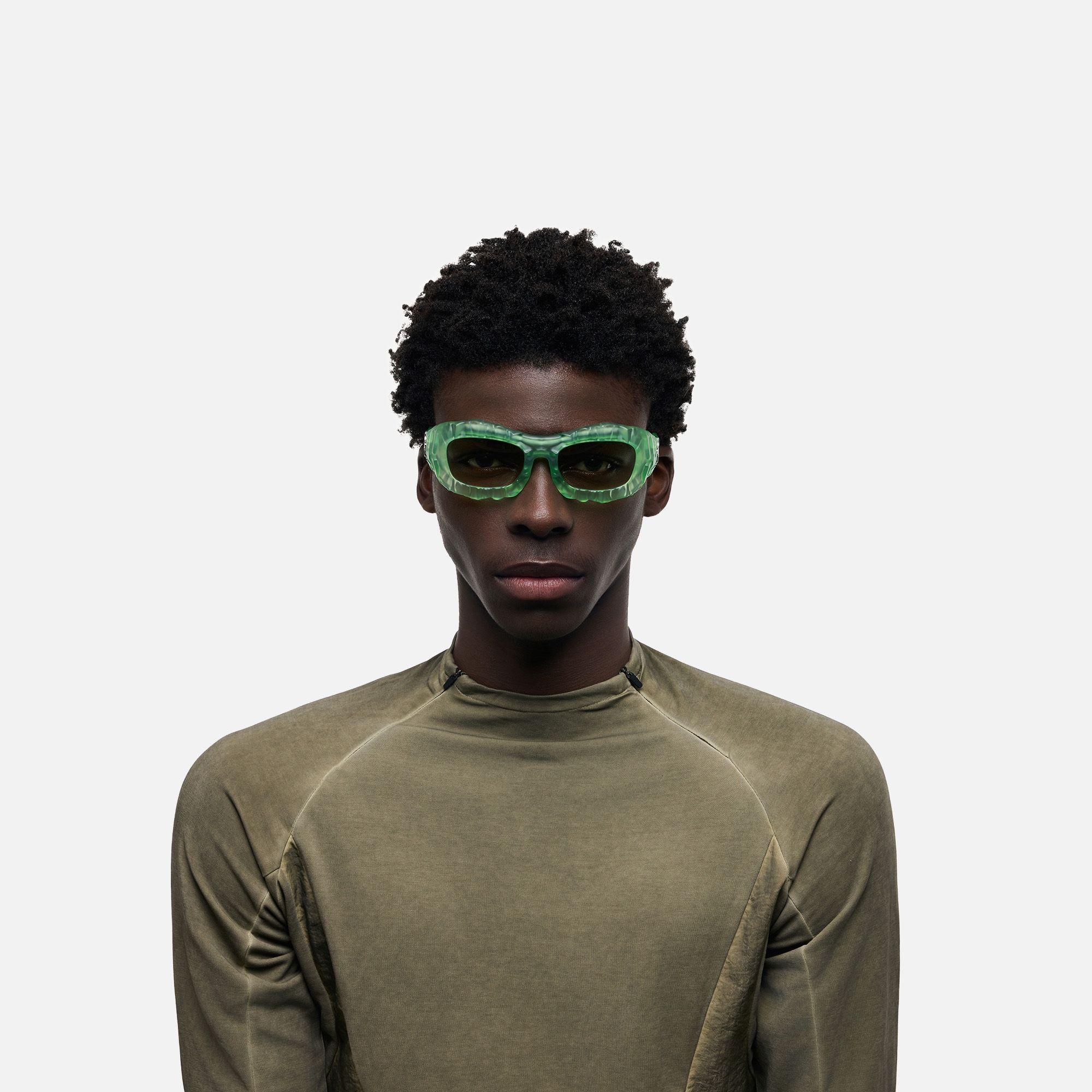 The Geologist - Green Tint Transparent Sunglasses by Vooglam - Lifestyle Look