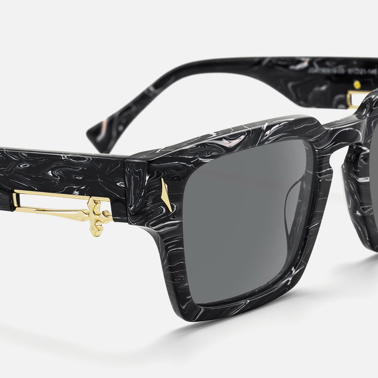 Stiletto - Black Marble Sword Sunglasses by Vooglam - Design Details