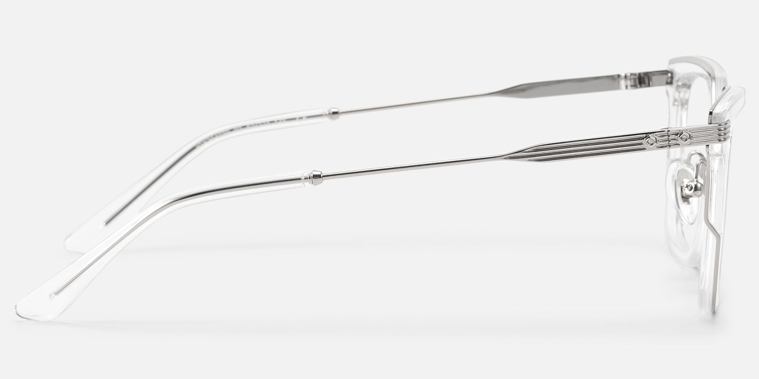Kassel - Lightweight Clear Square Mixed Glasses by Vooglam - Side View