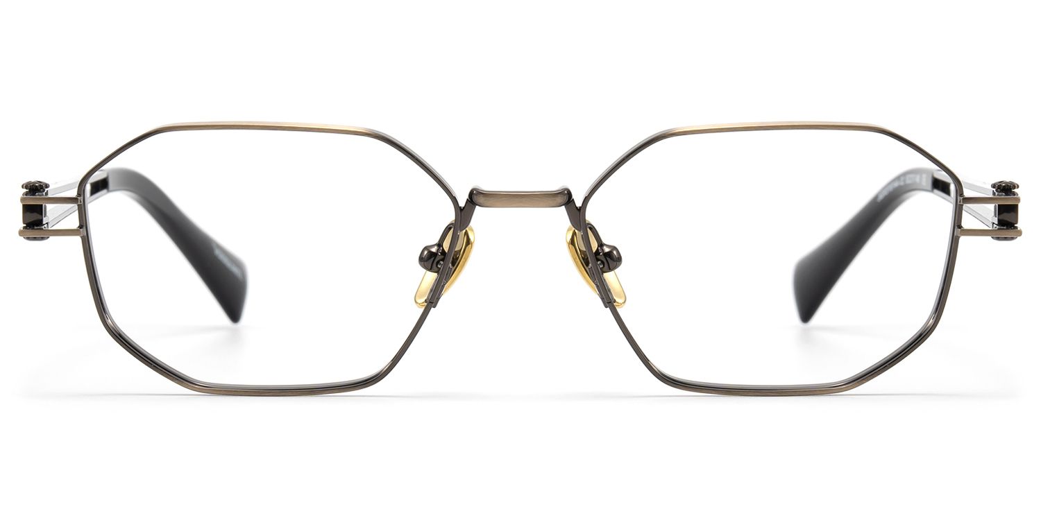 Loos-Gold Double Wire Oversized Geometric Glasses by Vooglam Product Details 1