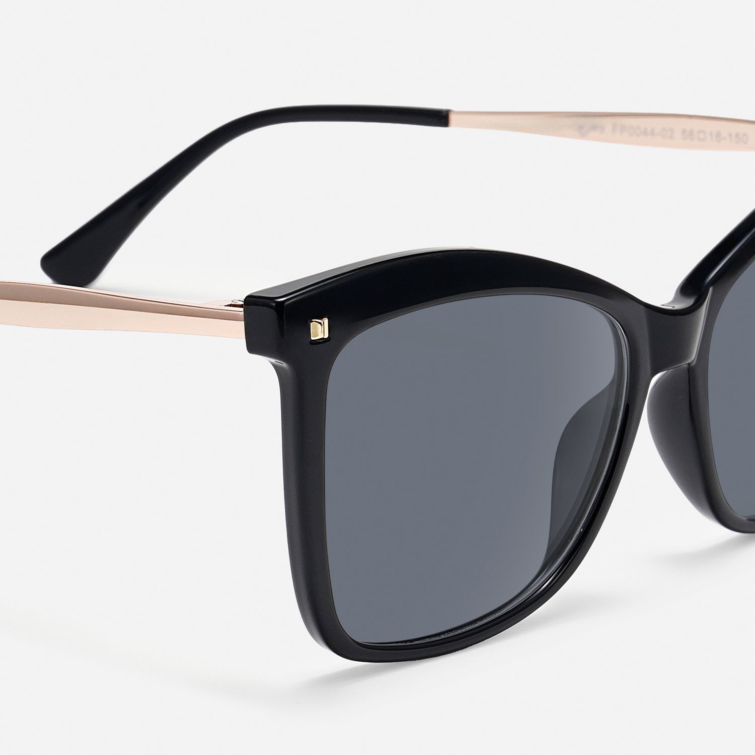 Libby - Black Gold Butterfly Large Sunglasses by Vooglam - Design Details