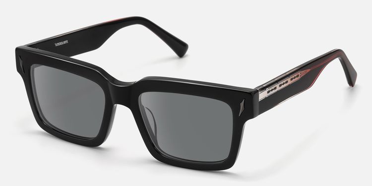 Razor - Dark Rimmed Black Sunglasses by Vooglam