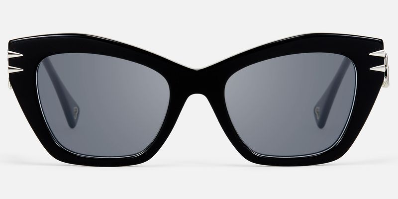 Manon - Zipper Spike Black Cat Eye Sunglasses | Vooglam