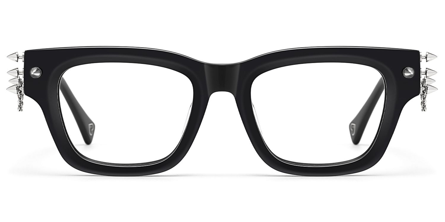 Stud-Gothic Punk Rock Stud Black Acetate Glasses by Vooglam Product Details 1