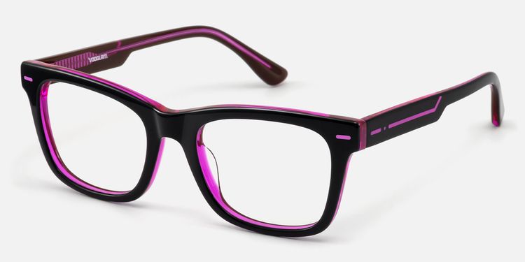 Ether - Square Acetate Neon Pink EDM Rave Glasses by Vooglam