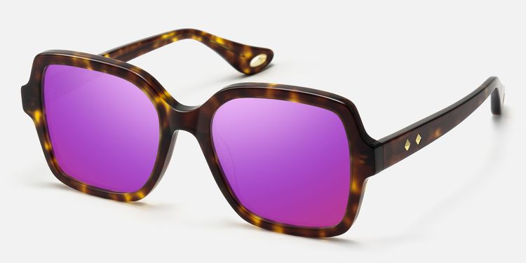 Meridian - Square Tortoise Purple Mirrored Shades by Vooglam