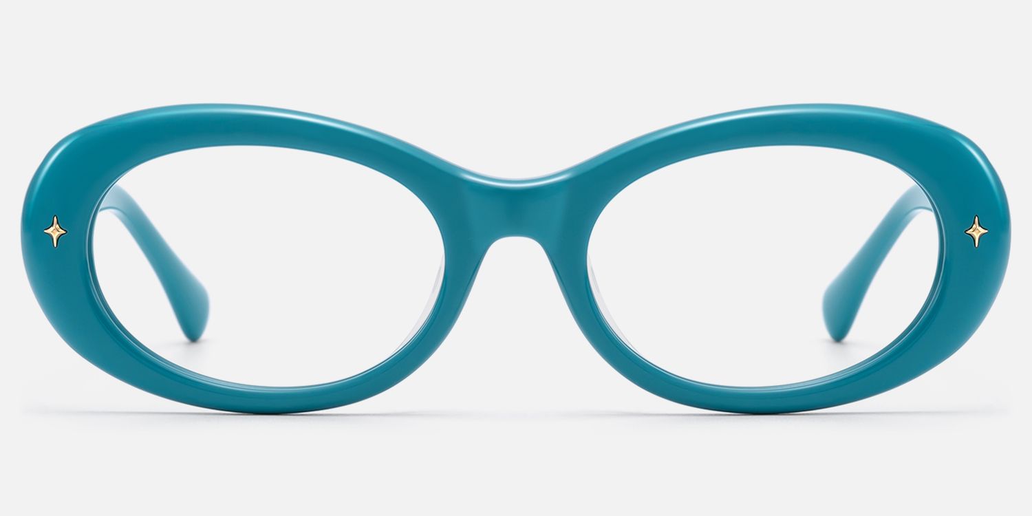 Vexa - Vibrant Blue Thick Acetate Frames by Vooglam - Angle View
