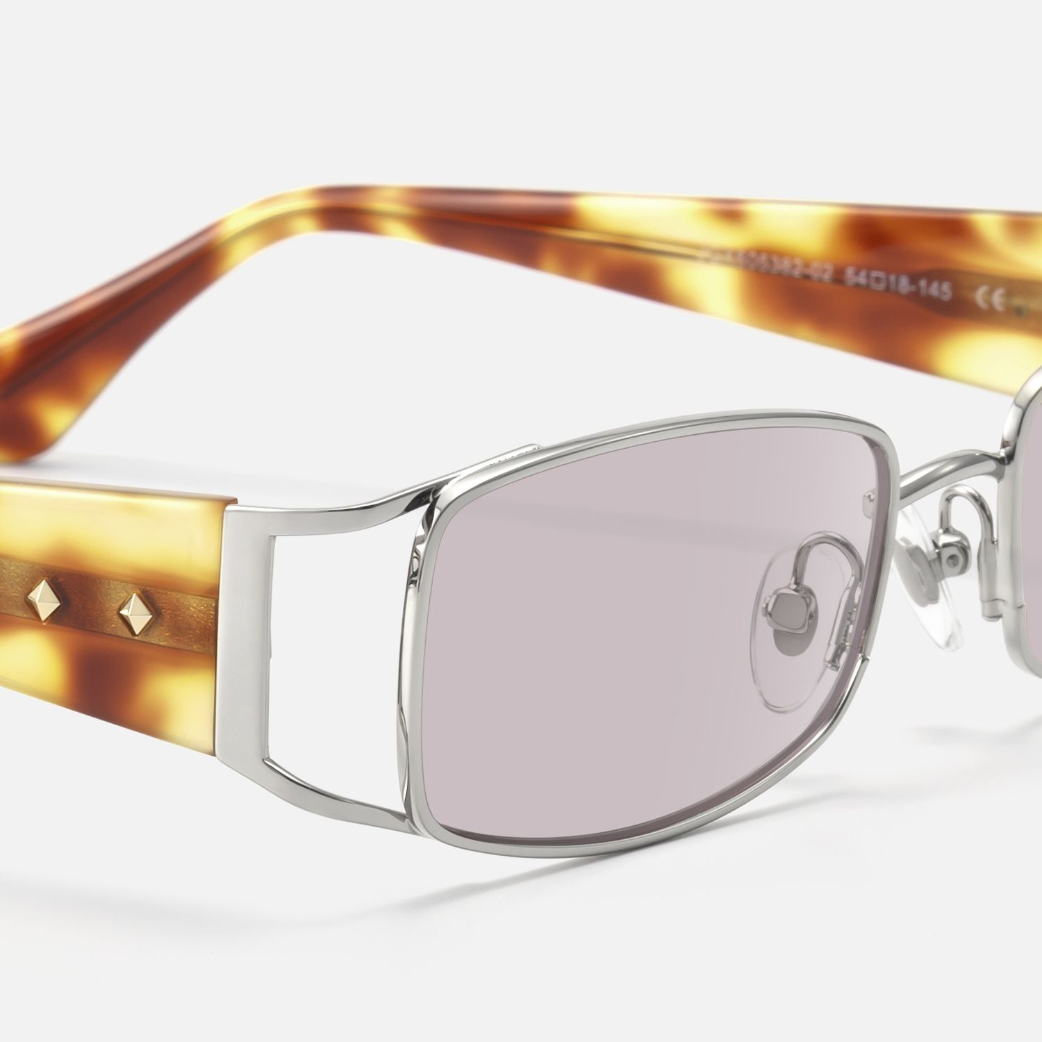 Wren - Festival-Ready Rectangle Silver Sunglasses by Vooglam - Design Details