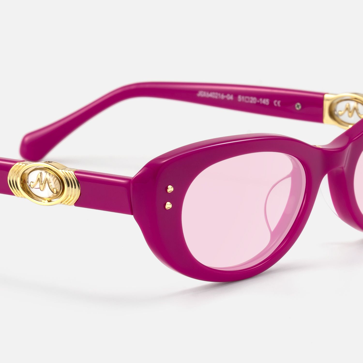 Ginza - Pink Tinted Magenta Y2K Rave Sunglasses by Vooglam - Design Details