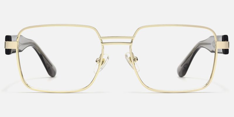 Ubuntu - Rectangle Gold Eyeglasses by Vooglam