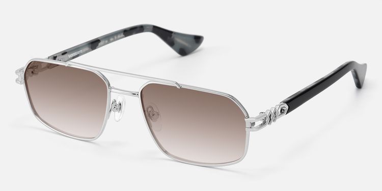 Lacey - Gradient Aviator Silver Sunglasses by Vooglam