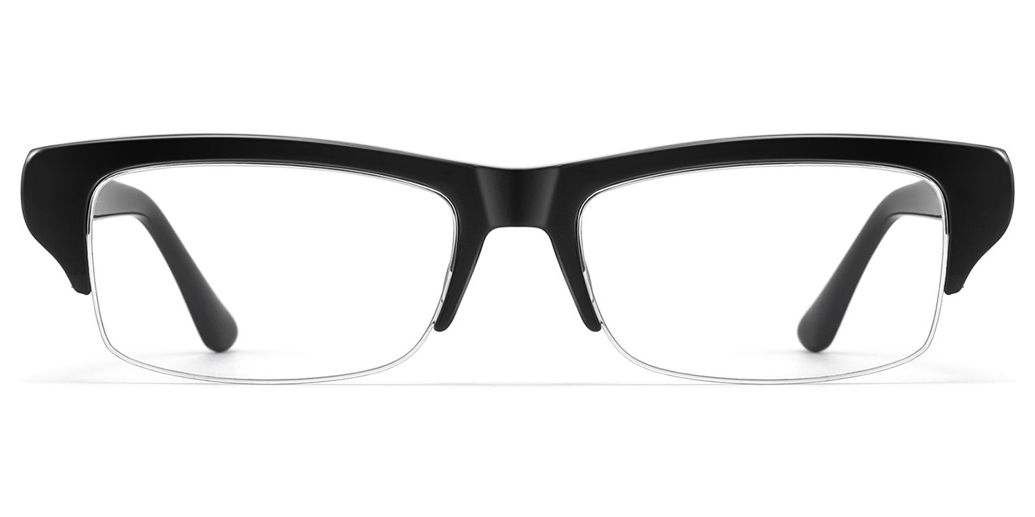 Kairo - Black Semi Rimless Acetate Glasses by Vooglam Product Details 1