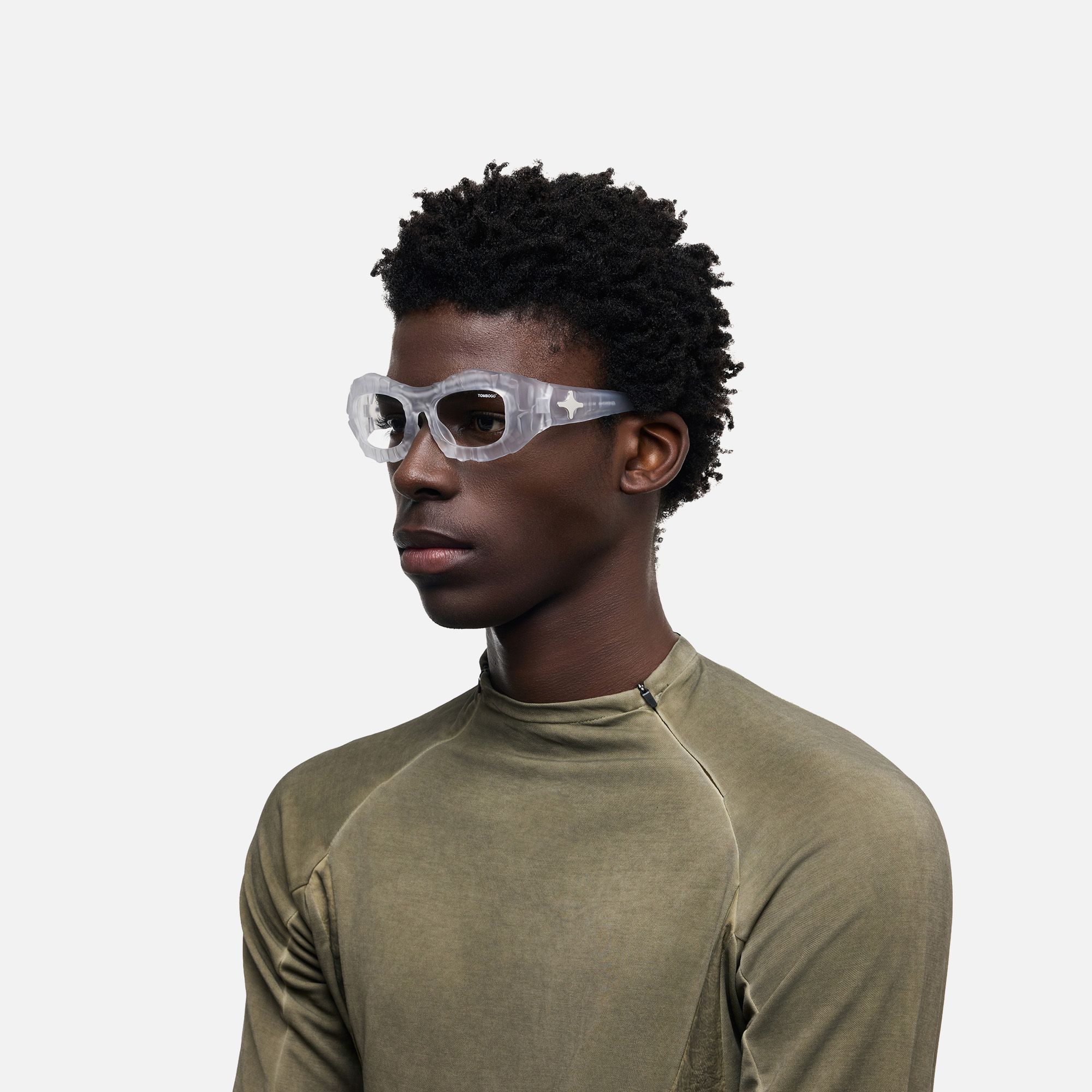 The Geologist - Clear Transparent Marble Glasses by Vooglam - Model Side Profile