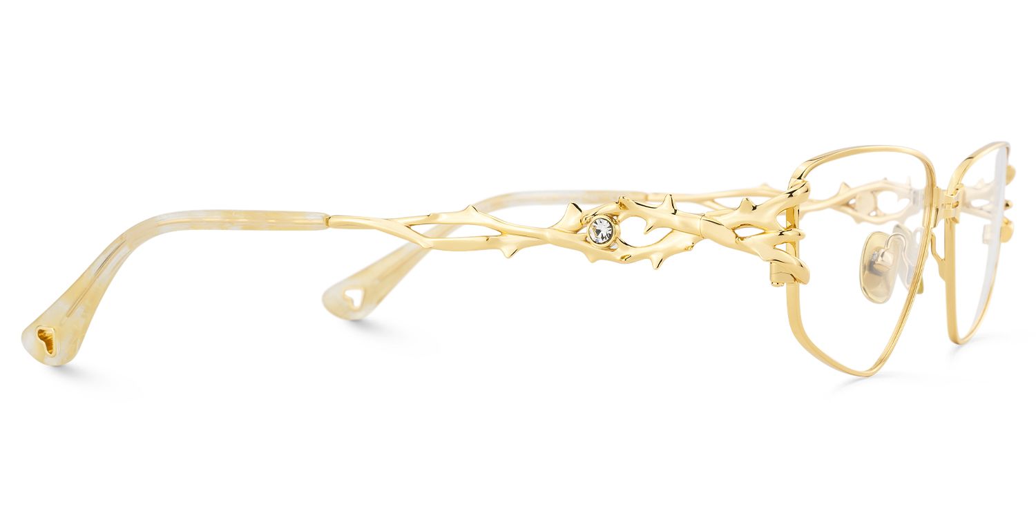 Lizzy - Geometric Gold Eyeglasses | Vooglam 4