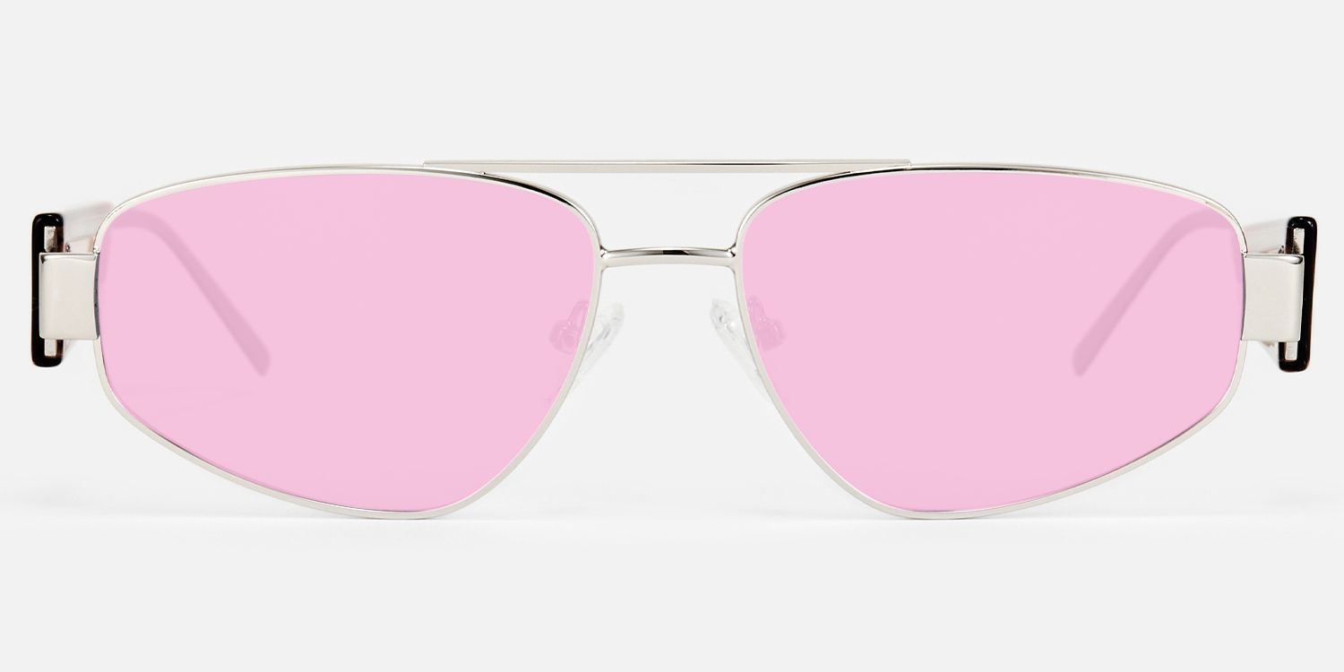 Orbit - Aviator Silver Sunglasses by Vooglam - Angle View
