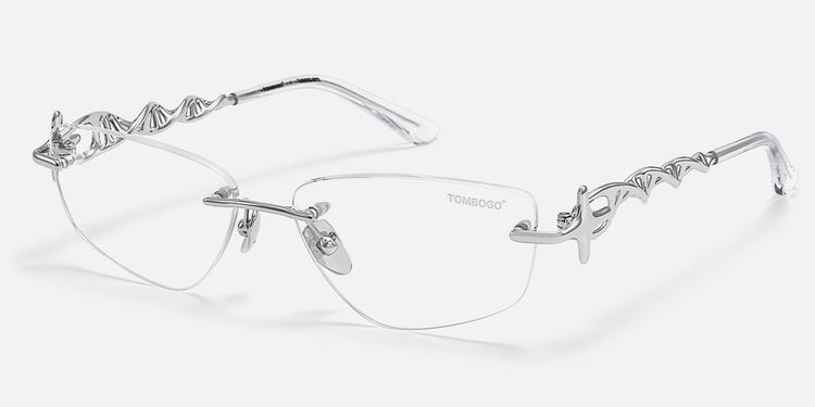 The Decoder - Silver Rimless DNA Glasses by Vooglam