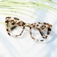 Paulina - Square Tortoise Eyeglasses | Vooglam On Model