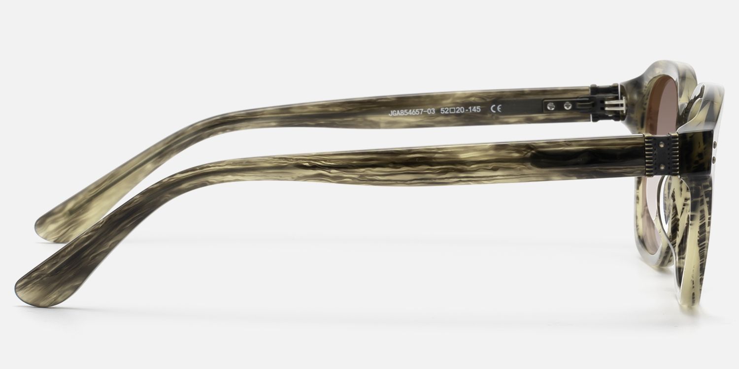 Rainier - Earth Tone Marble Zipper Sunglasses by Vooglam - Side View