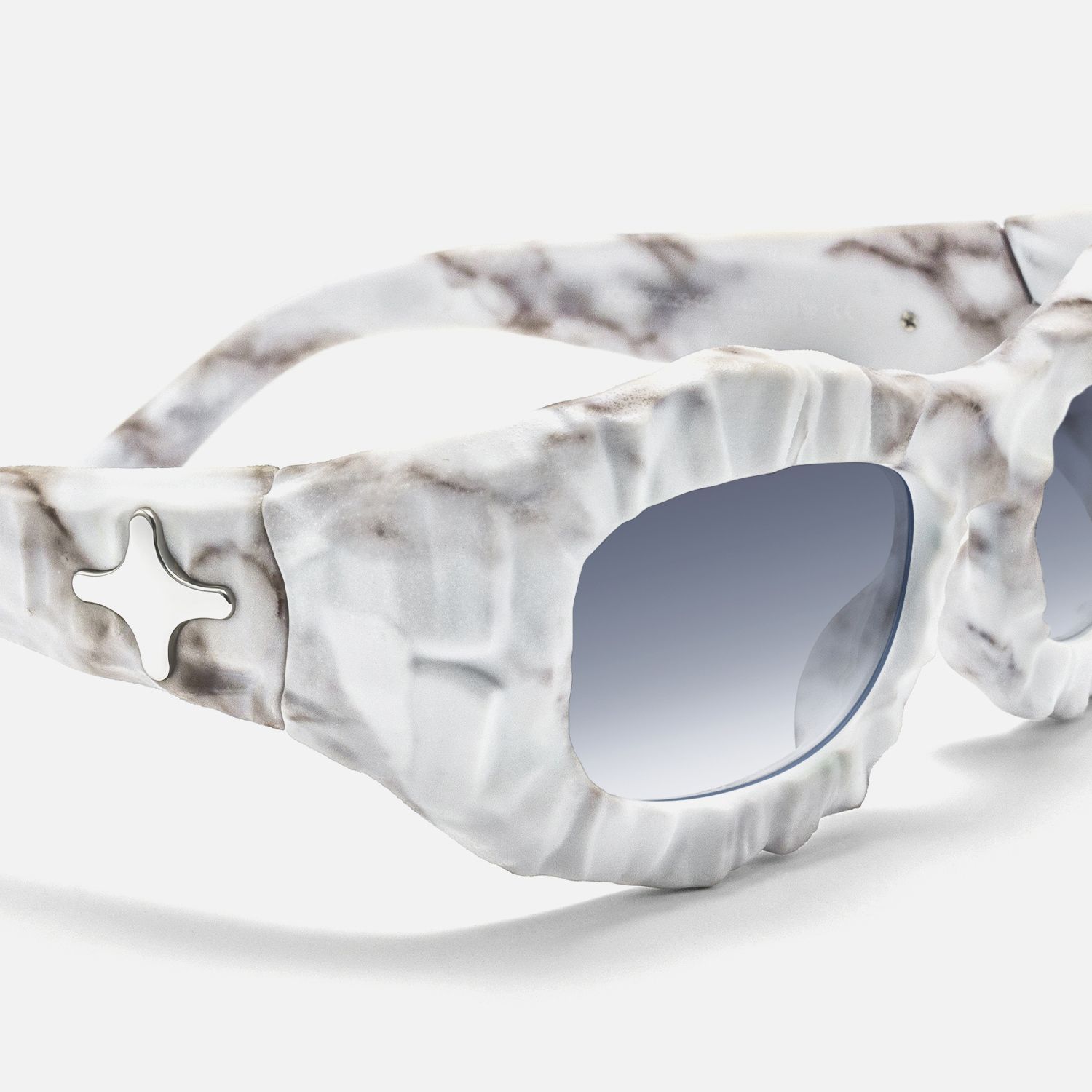 The Geologist - Marbled Gradient Gray Sunglasses by Vooglam - Design Details