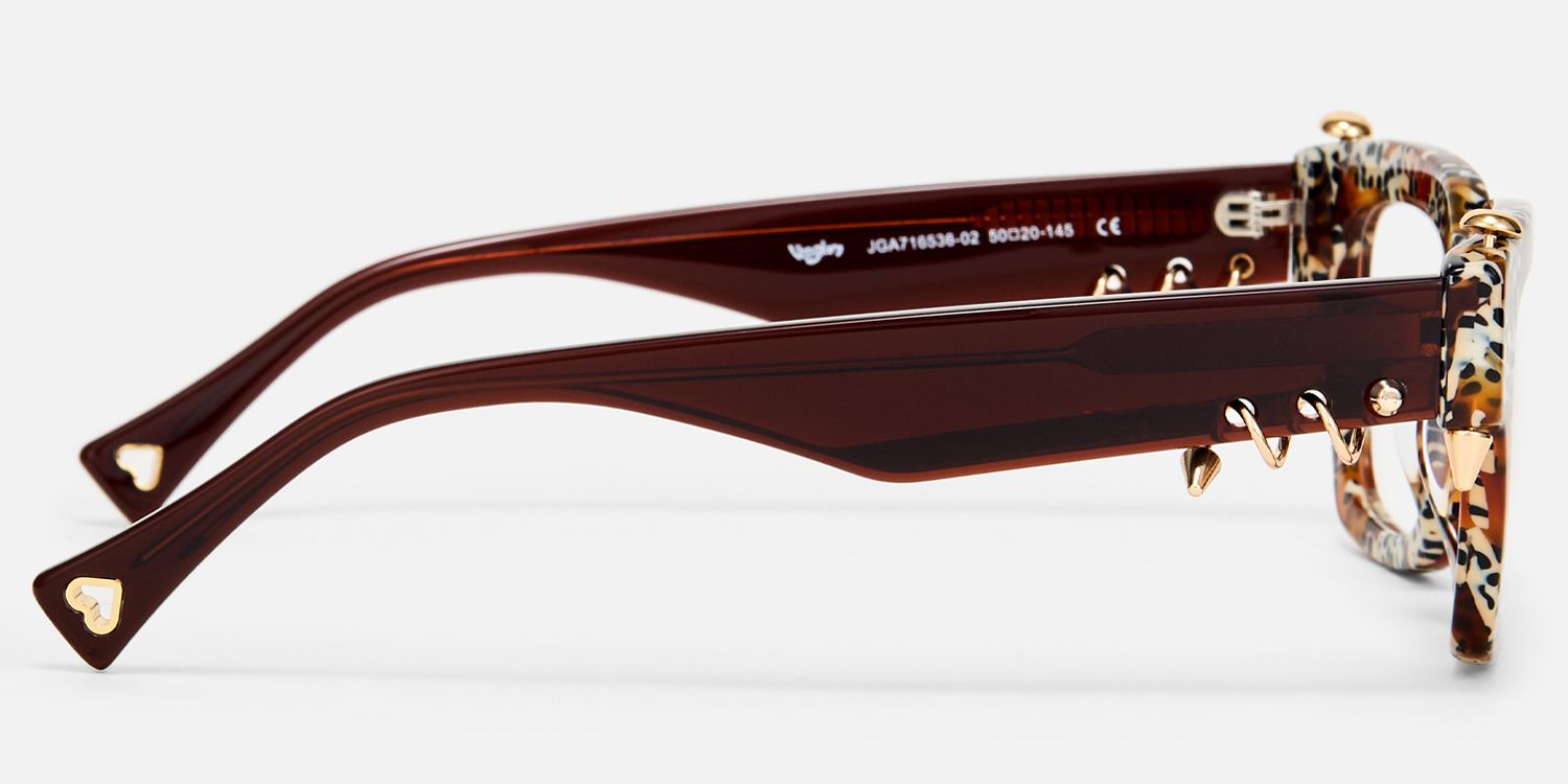 Sabrina - Leopard Print Piercing Glasses by Vooglam - Side View