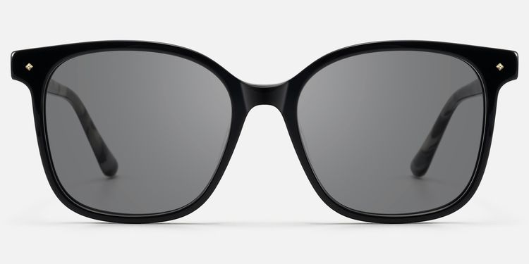 Radical - Rounded Square Black Sunglasses by Vooglam