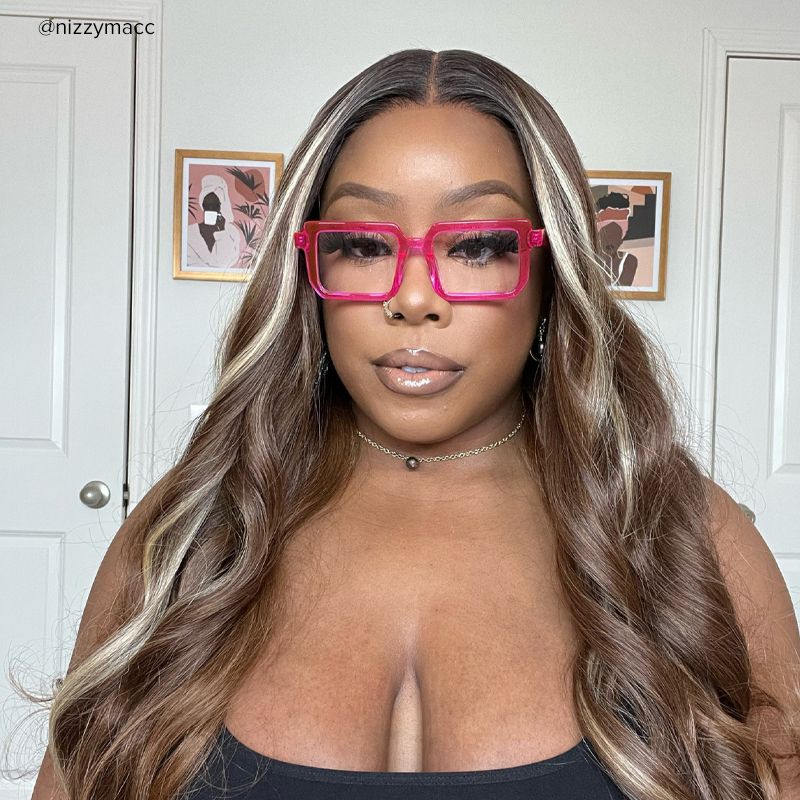 Cassiel - Rectangle Pink Eyeglasses - 11