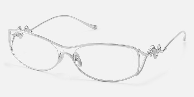 Okinawa - Silver Glasses with Double Wire Temple by Vooglam