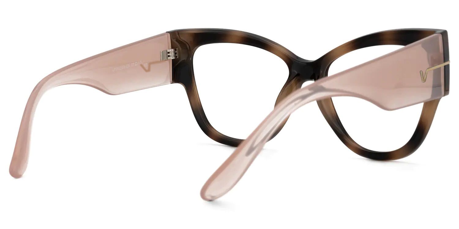 Elektra - Cat Eye Tortoise Eyeglasses | Vooglam Side View