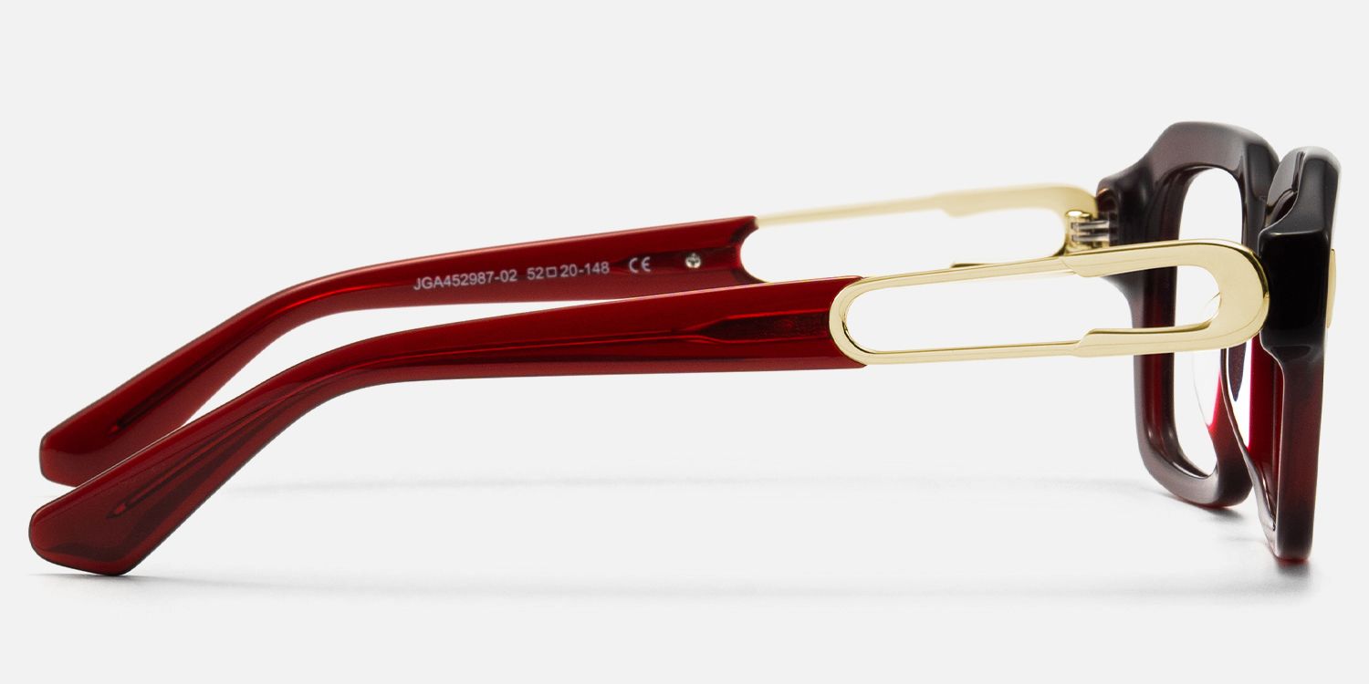 Blindspot - Transparent Red Safety Pin Glasses by Vooglam - Side View
