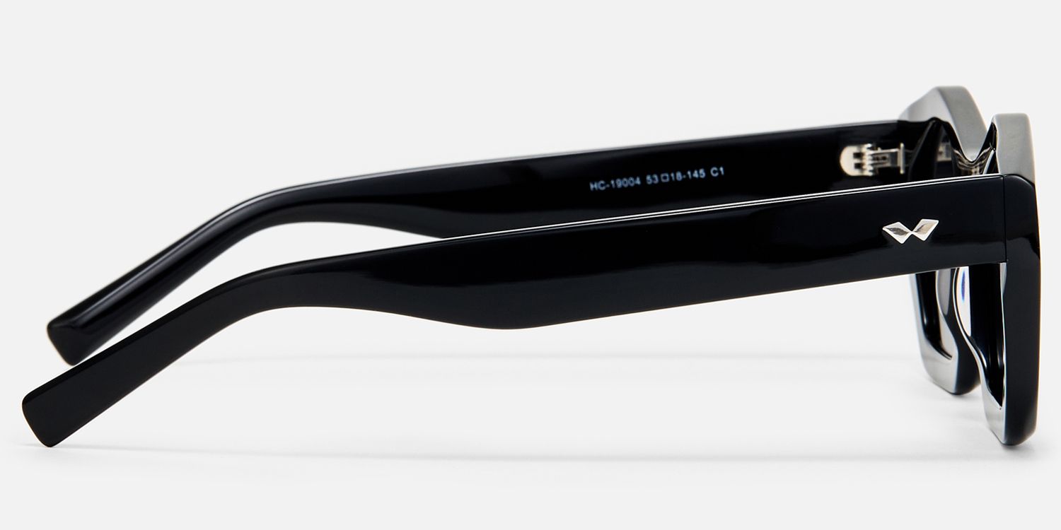 Chiclyn - Geometric Black Sunglasses by Vooglam - Side View