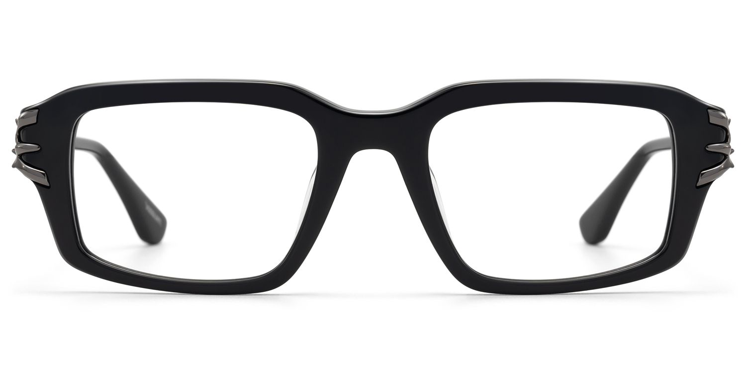 Vorpal - Dark Thorn Rectangle Black Glasses by Vooglam Product Details 1
