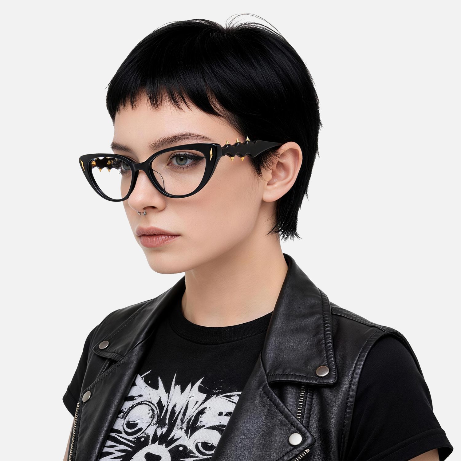 Brand Story: Behind the design of As If - Black Punk Spike Narrow Cateye Glasses by Vooglam