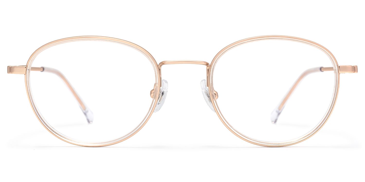 Harlow - Oval Gold Eyeglasses by Vooglam Product Details 1