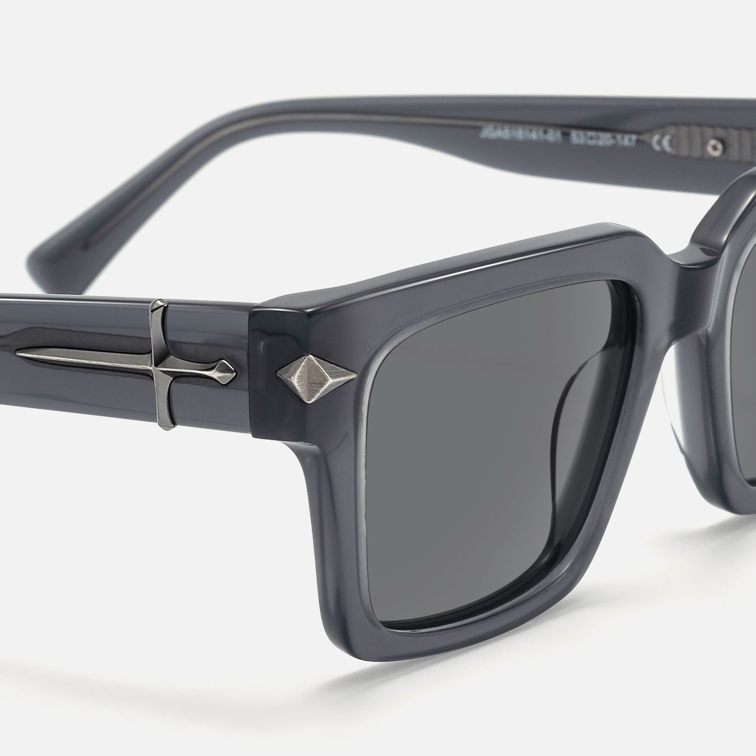 Covenant - Gray Transparent Sword Sunglasses by Vooglam - Design Details