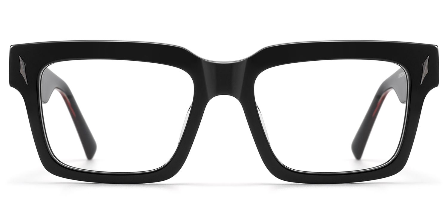 Razor - Thick Acetate Black Glasses by Vooglam Product Details 1
