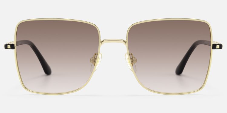 Devereux - Square Gold Gradient Sunglasses by Vooglam