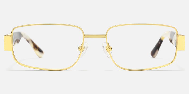Cypher-Retro Gold Tortoise Narrow Rectangle Glasses by Vooglam