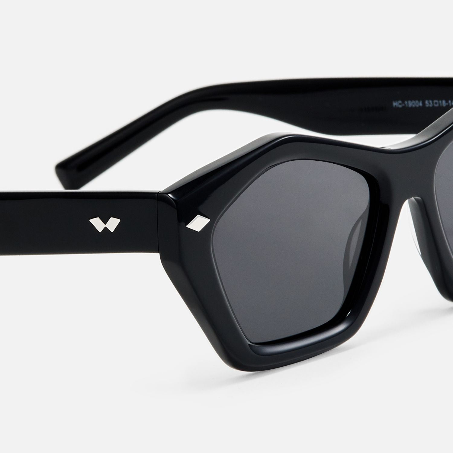 Chiclyn - Geometric Black Sunglasses by Vooglam - Design Details