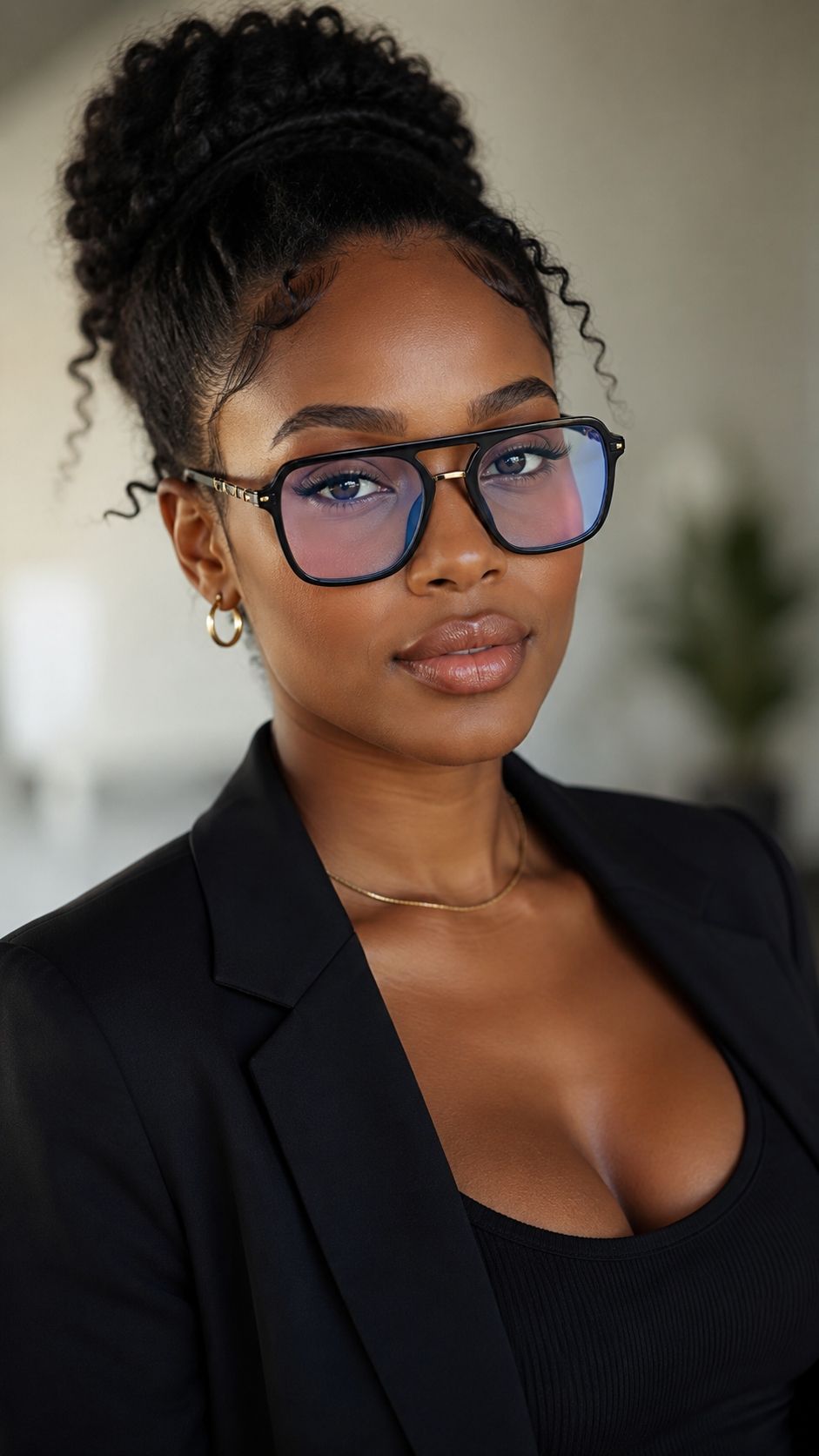 Explore the design story of Lizzy - Geometric Gold Eyeglasses | Vooglam