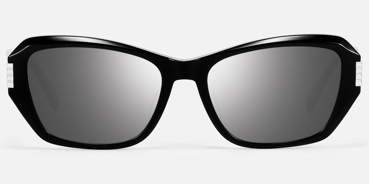 Flicker - Geometric Black Bug Eye Sunglasses by Vooglam