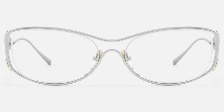 Okinawa - Silver Hollow Design Wave Temple Glasses by Vooglam